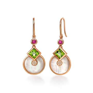 YING 映”系列之18k金橄榄石耳坠b