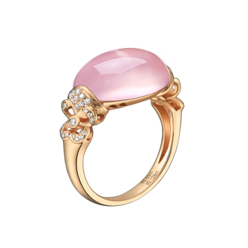 “蝴蝶”系列之18k金芙蓉石戒指